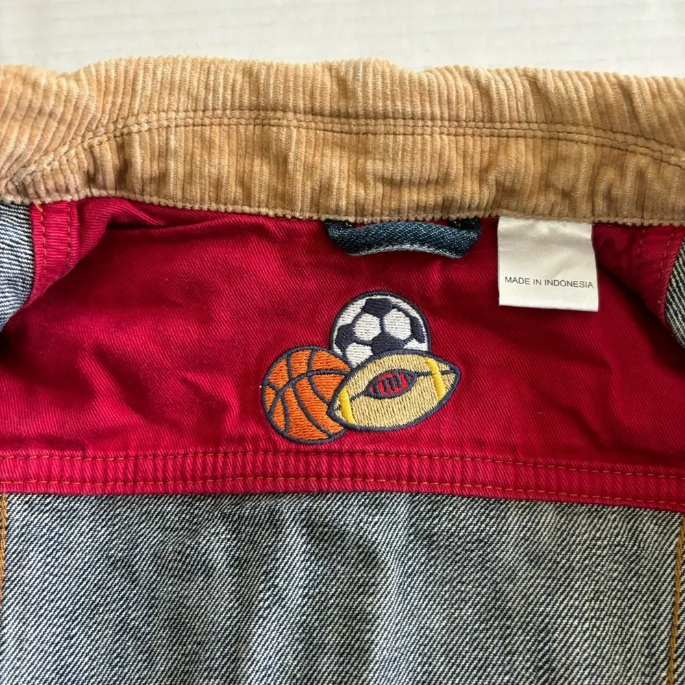 Talbots Kids Denim Jean Barn Jacket Corduroy Collar Elbow Patches Toddler 12 Mon